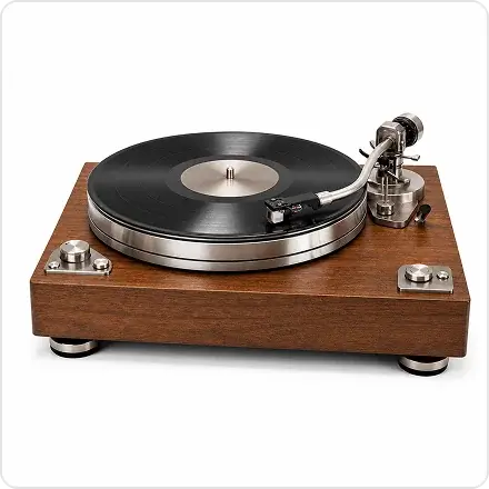 Wooden turntable product image on a white background